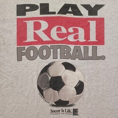 Vtg Big Ball Sports T Shirt Mens XL Gray Play Real Football Soccer Is Life 90s