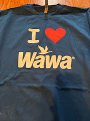 NWOT Wawa Unisex T-Shirt XL Teal Blue I Heart WAWA w Goose Logo Size XL 46 Chest