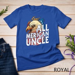 Mens All Merican Uncle 4th of July Day Eagle USA Flag American Unisex T-shirt