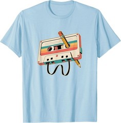 Retro Cassette Tape Pencil 80s 90s T-Shirt