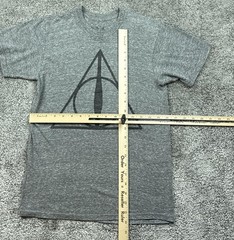 Deathly Hallows Shirt Mens Large Gray Harry Potter Tee Graphic Book Movie Magic