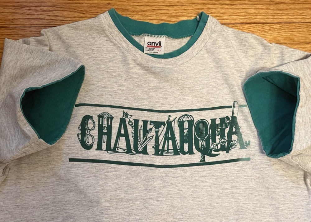 Vintage 90s Large Chautauqua Lake New York Double Lined Single Stitch T-Shirt