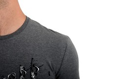 Just Cavalli Men’s Gray Graphic Print Crewneck Stretch T-Shirt US 2XL IT 56
