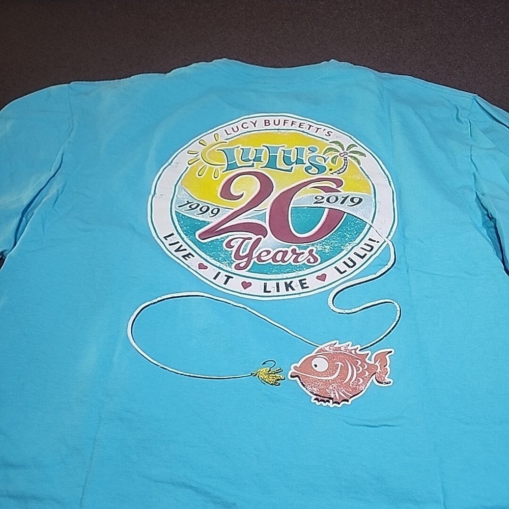 Lulu’s Gulf Shores lulu Buffett’s Alabama Unisex Large short sleeve blue Tshirt