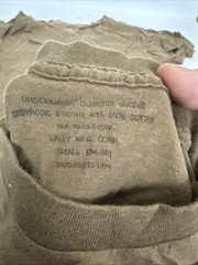 Lot Of 6 Vintage Military Issue T-Shirt Men’s Size Small Brown Lally Mfg. Corp.