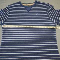 Ditch Plains Blue Shirt Striped Thermal Waffle Knit Long Sleeves Top Mens Size M