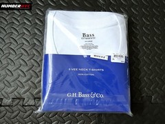 G.H. Bass & Co Men’s Cotton 3 Vee Neck T-Shirts XLarge White – 3Pack