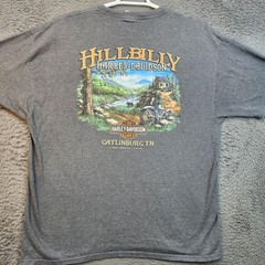 Harley-Davidson Shirt Mens 2XL Gray Pocket Hillbilly Gatlinburg TN Graphic