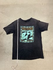 Vintage 90s Tra Vigne Art Deco Men’s T-Shirt Size Medium Black Faded Vtg