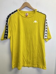 Kappa 222 Reflective Michael Tee Men’s Size L Short Sleeve T-shirt Yellow Logo