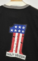 Harley-Davidson Men’s T-Shirt L Black Graphic Logo Contrasting Trim USA Flag #1