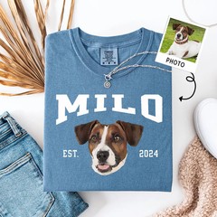 Custom Dog Portrait Comfort Tee Personalized Pet Photo Shirt Gift