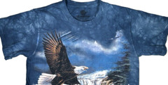 Majestic American Eagle Soaring Over Waterfall Tie Dye T-Shirt Size Small New