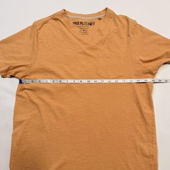 Free Planet Shirt Mens Medium Brown Organic Cotton Pocket Crewneck Tee Eco