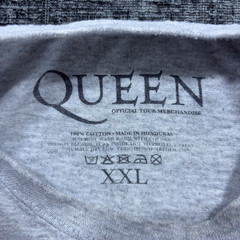 Queen T-Shirt XXL Grey Official Tour Merchandise Freddie Mercury Band Crest Logo