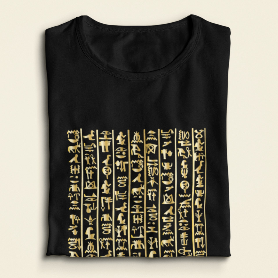 Ancient Egypt Hieroglyphics T-Shirt, Egyptian Pyramid History Kemetic Gift Idea