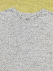 Roundtree Yorke Mens XL Blue Heather Tee Soft Washed Long Sleeve V Neck T-Shirt