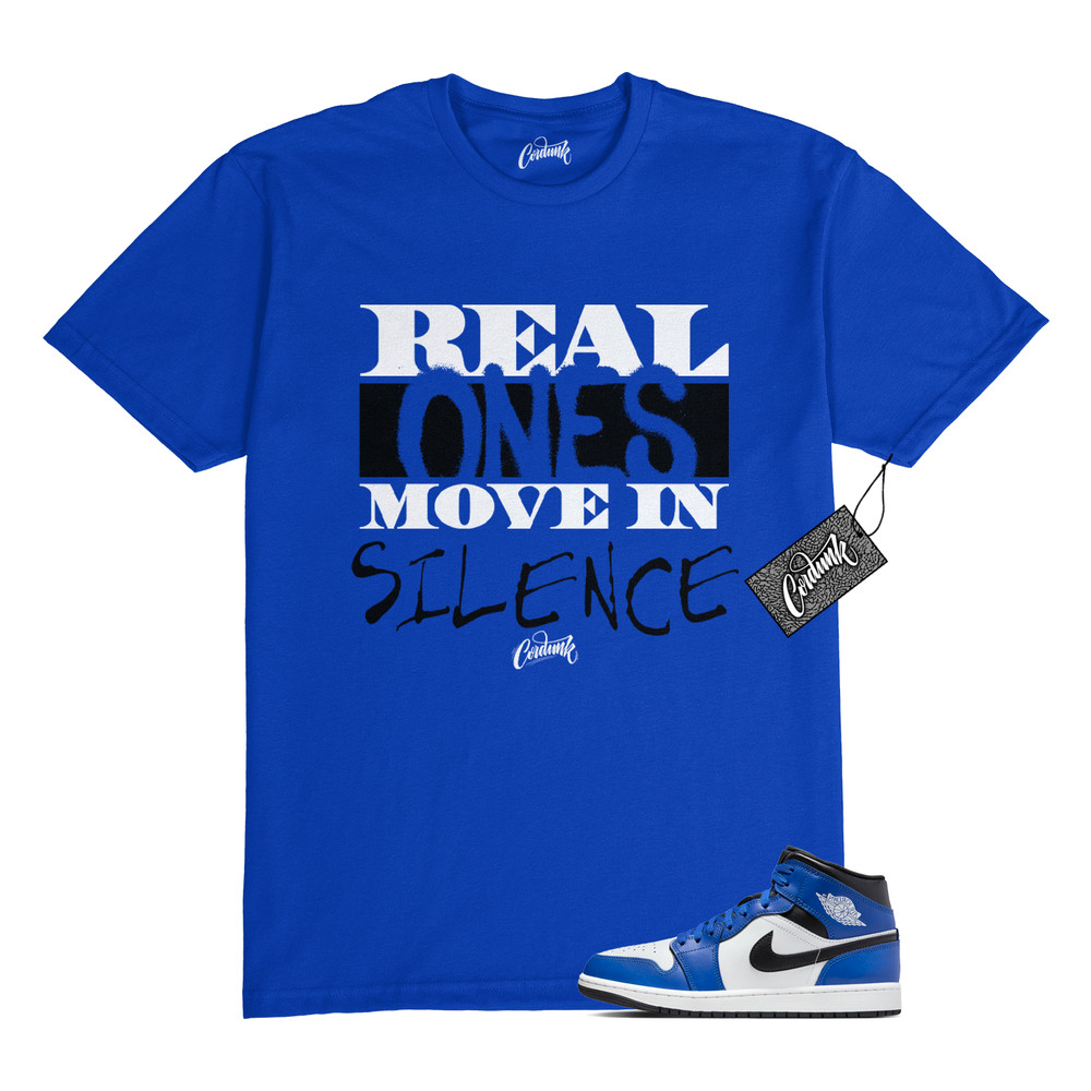 1 Mid Game Royal Blue White Black 2024 T Shirt to Match REAL