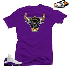 Shirt Match Jordan Retro 13 Lakers Sneaker Tees-The BULL Purple