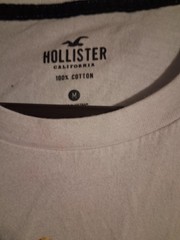Hollister Men’s M White Cotton Knit Crew Neck Double-Sided Flower Graphic Tee