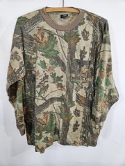 Vintage Ace Sportswear Realtree Camo Shirt 80s Single Stitch Hunting USA Made L