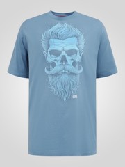 D555 Miller Men’s Bearded Skull Print Everyday Short Sleeve T-shirt