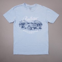 Pendleton Quality & Adventure Retro Bronco T Shirt Mens Small Blue Short Sleeve