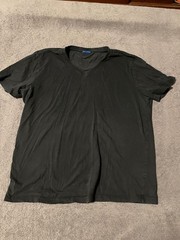 CityLab T-Shirt Mens L Black V-Neck Short Sleeve 100% Cotton Basic Tee Preowned