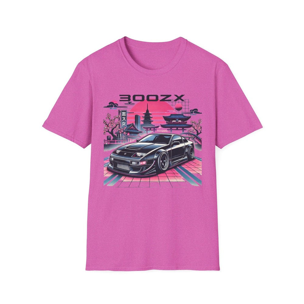 300ZX JDM Tokyo Pagoda Torii Cherry Blossom Night Scene Graphic T-Shirt