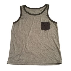 Hype Tank Top Mens Medium Gray Black Ringer Pocket Sleeveless Shirt Streetwear