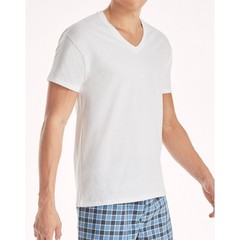 Hanes Men’s V-Neck T-Shirt White Irregular 4XL 4-Pack