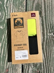 2-Pack BRAHMA Men’s S (34-36) Pocket Tee Relaxed Short Sleeve Moisture Wicking