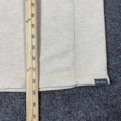 Eddie Bauer Henley Shirt Mens XL Beige Long Sleeve Waffle Knit Thermal Tagless