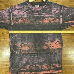 VTG Anvil Acid Wash Grunge T Shirt XL Black Purple Pink USA Made 90s Style