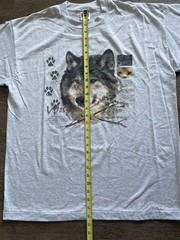 Vtg 90s Wolf T-Shirt Mens XL Nature Wildlife CA Fruit of the Loom Single Stitch