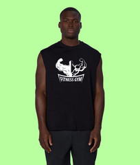 UNISEX MEN WOMENS TEE SLEEVELESS TSHIRT FITNESS GYM EXERCISE MUSCLES WORKOUT
