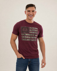 Realtree Men’s Burgandy Short Sleeve T-Shirt Small