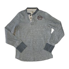 Vintage Abercrombie Y2K Muscle shirt mens XXL (Fits SMALLER like M) gray Henley