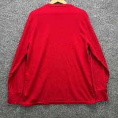 Polo Ralph Lauren Thermal Shirt Mens XL Red Long Sleeve Waffle Thermal Fleece