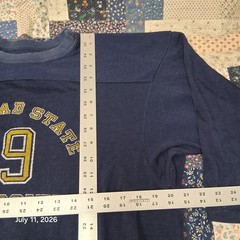 Vintage Champion Moorhead State University Jersey Size Large Navy Blue 70s 80s