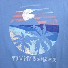Tommy Bahama T Shirt Mens M Blue Sun Fade Tropical Palm Graphic Short Sleeve NEW