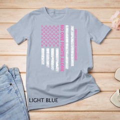 No One Fights Alone USA Flag Breast Cancer Awareness Unisex T-shirt
