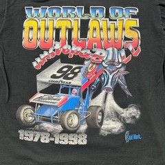 90s Vintage World Of Outlaws Graphic Tee Mens XL Dirt Track Sprint Racing Shirt