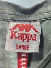 Kappa Shirt Mens L Green Tie Dye Logo Graphic Tee Back Hem Print Streetwear