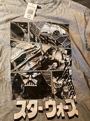 Star Wars Darth Vader’s Tie Fighter Manga Comic Style Medium Grey T-Shirt
