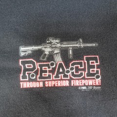 7.62 Design Shirt Mens XL Black Peace Through Superior Firepower Tank Top Muscle