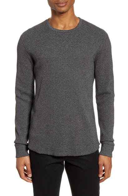 A081 NWT VINCE CREWNECK MARL THERMAL LONG SLEEVE MEN TEE SIZE L $155
