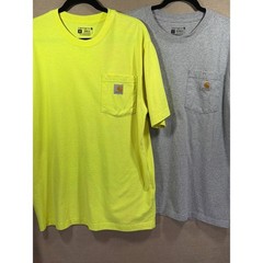 Carhartt Pocket T-Shirt BUNDLE Mens M/L Gray(K87)/Hi Visibility(TK3296) Workwear