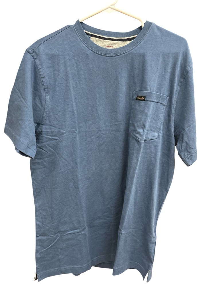 Wrangler Men’s Indigo Blue Short Sleeve Pocket Tee T-Shirt US Size Large