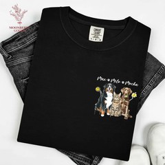 Custom Pet Photo Portrait Comfort Tee Personalized Dog Cat Picture Shirt